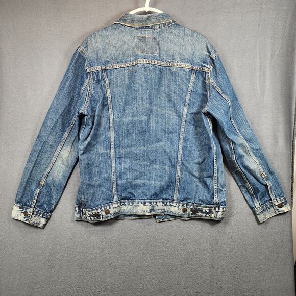 Levis Mens Jean Jacket XL Trucker 72334 Type 3 Blue Bleach Wash Distressed Chore - Picture 2 of 16
